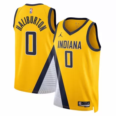 Men's Indiana Pacers Tyrese Haliburton #0 Yellow Swingman Jersey 2022/23 - Statement Edition - acejersey