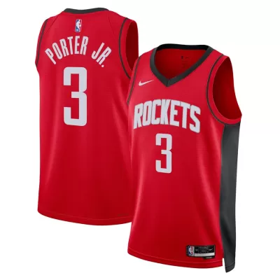 Men's Houston Rockets Kevin Porter Jr. #3 Red Swingman Jersey 2022/23 - Icon Edition - acejersey