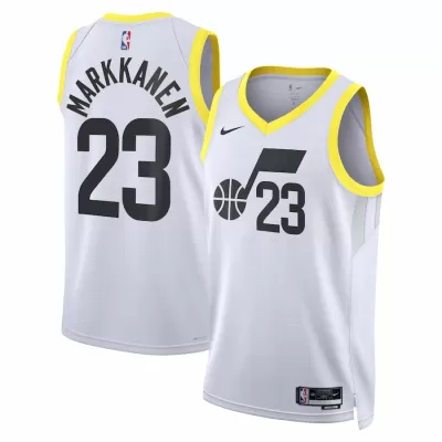 Men's Utah Jazz Lauri Markkanen #23 White Swingman Jersey 2022/23 - Association Edition - acejersey