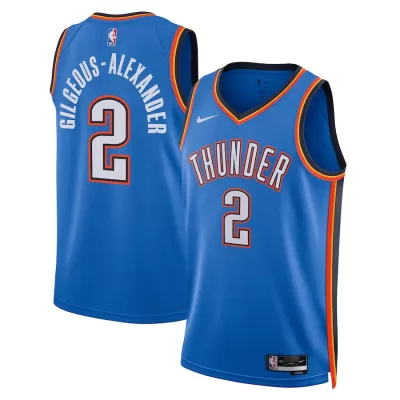 Men's Oklahoma City Thunder Shai Gilgeous-Alexander #2 Blue Swingman Jersey 2022/23 - Icon Edition - acejersey