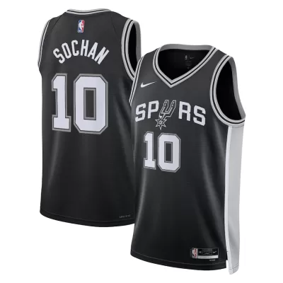 Men's San Antonio Spurs Jeremy Sochan #10 Nike Black 2022/23 Swingman Jersey - Icon Edition - acejersey