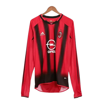 Men's AC Milan Home Long Sleeve Soccer Jersey 2004/05 - acejersey