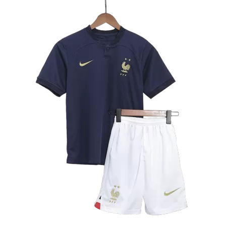 Kid's France Home World Cup Jerseys Kit(Jersey+Shorts) 2022 - acejersey