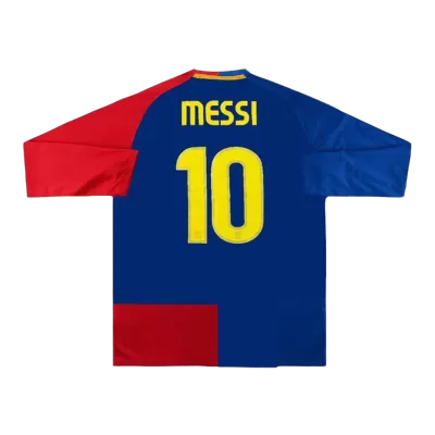 Barcelona MESSI #10 Home Retro Soccer Jersey Long Sleeve 2008/09 - UCL Final - acejersey