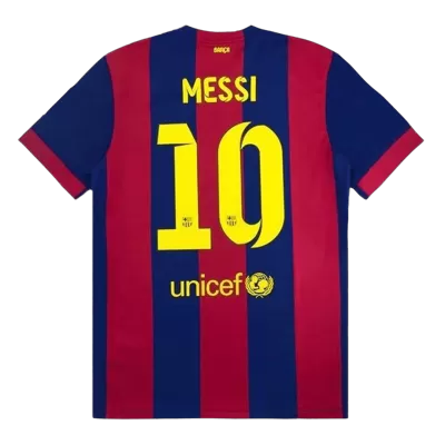 Barcelona MESSI #10 Home Retro Soccer Jersey 2014/15 - acejersey