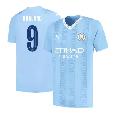 Men's Manchester City HAALAND #9 Home Soccer Jersey 2023/24 UCL - Fans Version - acejersey