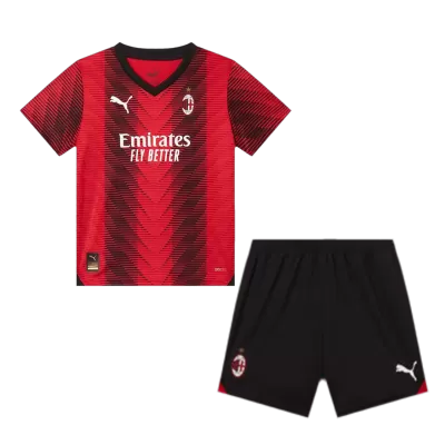 Kid's AC Milan Home Jerseys Kit(Jersey+Shorts) 2023/24 - acejersey