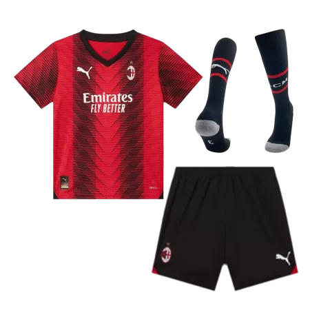 Kid's AC Milan Home Jersey Full Kit 2023/24 - acejersey