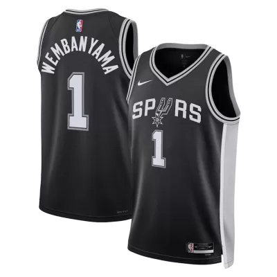 Men's San Antonio Spurs Victor Wembanyama #1 Black Swingman Jersey 2022/23 - Icon Edition - acejersey