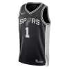 Men's San Antonio Spurs Victor Wembanyama #1 Black Swingman Jersey 2022/23 - Icon Edition - acejersey