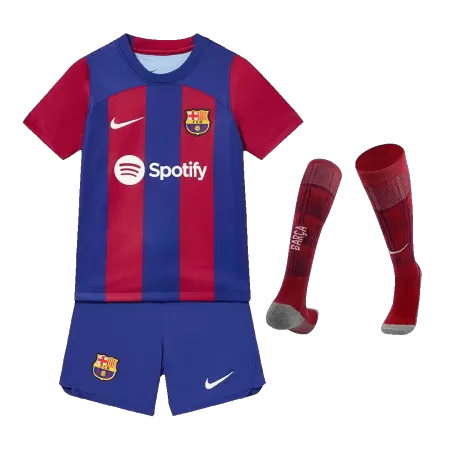Kid's Barcelona Home Jersey Full Kit 2023/24 - acejersey