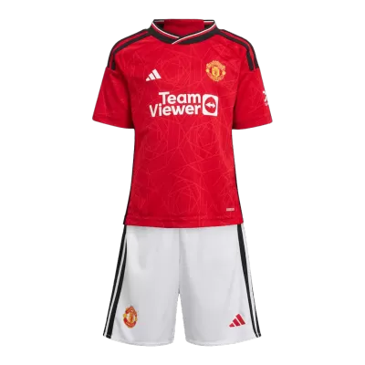 Kid's Manchester United Home Jerseys Kit(Jersey+Shorts) 2023/24 - acejersey