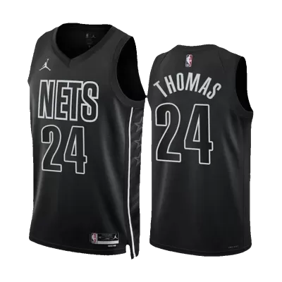 Men's Brooklyn Nets Com Thomas #24 Black Swingman Jersey 2022/23 - Statement Edition - acejersey