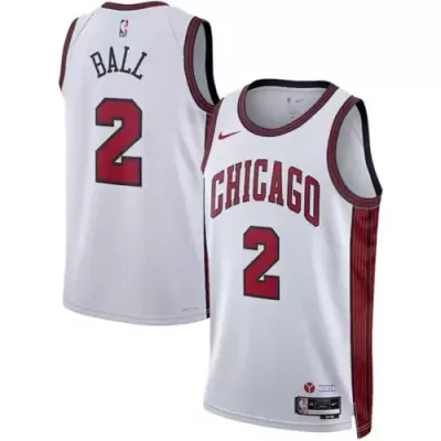 Men's Chicago Bulls Lonzo Ball #2 White Swingman Jersey 2022/23 - City Edition - acejersey