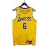 Men's Los Angeles Lakers LeBron James #6 Yellow Swingman Jersey 2022/23 - Association Edition - acejersey