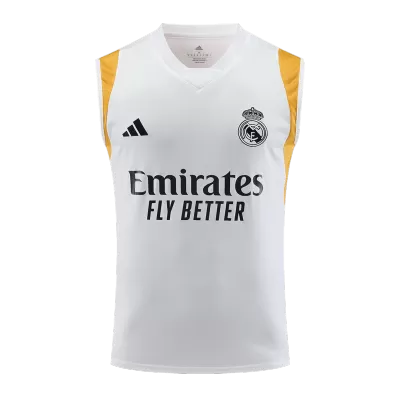 Real Madrid Pre-Match White Sleeveless Top 2023/24 - acejersey