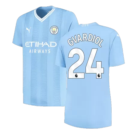 Men's Manchester City GVARDIOL #24 Home Soccer Jersey 2023/24 - Fans Version - acejersey