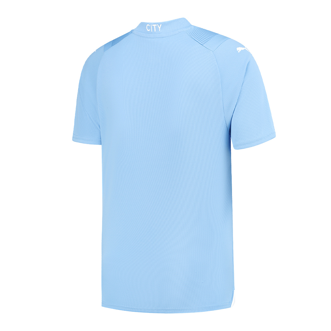  Manchester City FC Men's 2023/24 Authentic Home Soccer Jersey -  Slim Fit - Team Light Blue - Size: S : Sports & Outdoors