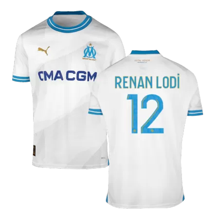 Men's Marseille RENAN LODI #12 Home Soccer Jersey 2023/24 - Fans Version - acejersey