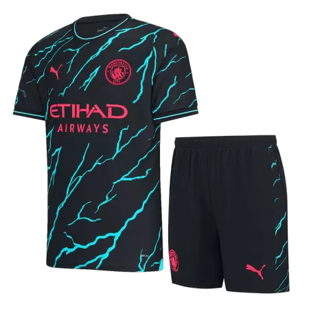 Men's Manchester City Third Away Jersey (Jersey+Shorts) Kit 2023/24 - Fans Version - acejersey