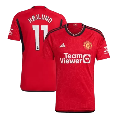 Men's Manchester United HØJLUND #11 Home Soccer Jersey 2023/24 - acejersey