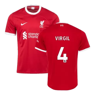 Men's Liverpool VIRGIL #4 Home Soccer Jersey 2023/24 - Fans Version - acejersey