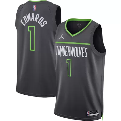 Men's Minnesota Timberwolves Anthony Edwards #1 Black Swingman Jersey 2022/23 - Statement Edition - acejersey