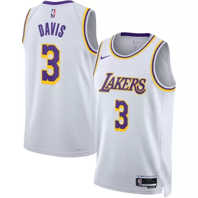 Men's Los Angeles Lakers Anthony Davis #3 White Swingman Jersey 2022/23 - Association Edition - acejersey