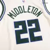 Men's Milwaukee Bucks Khris Middleton #22 Cream Swingman Jersey - City Edition - acejersey