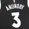 Men's Toronto Raptors OG Anunoby #3 Black&Purple 2021 Swingman Jersey - Earned Edition - acejersey