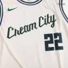 Men's Milwaukee Bucks Khris Middleton #22 Cream Swingman Jersey - City Edition - acejersey