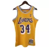 Men's Los Angeles Lakers O'NEAL #34 Yellow Hardwood Classics Swingman Jersey 1996/97 - acejersey