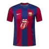 Men's Barcelona x Rolling Stones Home Soccer Jersey 2023/24 - Fans Version - acejersey