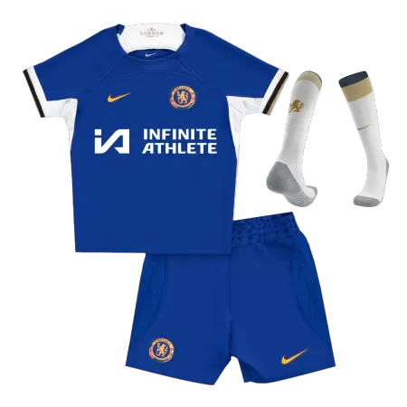 Kid's Chelsea Home Jersey Full Kit 2023/24 - acejersey