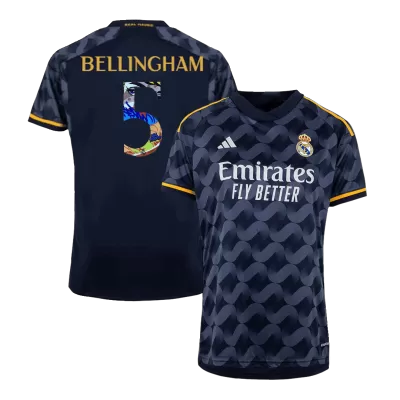 Men's Real Madrid BELLINGHAM #5 Away Soccer Jersey 2023/24 - Sen2 Font - acejersey