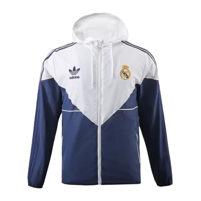 White&Navy Hoodie Windbreaker Jacket 2023/24 For Adults - acejersey