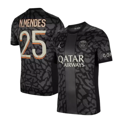 Men's PSG N.MENDES #25 Third Away Soccer Jersey 2023/24 - Fans Version - acejersey