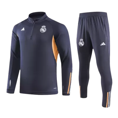 Kid's Real Madrid Zipper Navy Tracksuit 2023/24 - acejersey