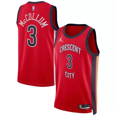 Men's New Orleans Pelicans CJ McCollum #3 Red Swingman Jersey 2023/24 - Statement Edition - acejersey