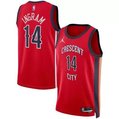 Men's New Orleans Pelicans Brandon Ingram #14 Red Swingman Jersey 2023/24 - Statement Edition - acejersey