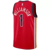 Men's New Orleans Pelicans Zion Williamson #1 Red Swingman Jersey 2023/24 - Statement Edition - acejersey