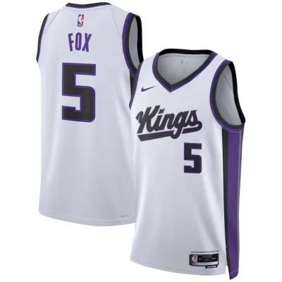 Men's Sacramento Kings De'Aaron Fox #5 White Swingman Jersey 2023/24 - Association Edition - acejersey