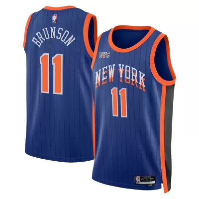 Men's New York Knicks Jalen Brunson #11 Blue Swingman Jersey 2023/24 - City Edition - acejersey