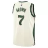 Men's Boston Celtics Jaylen Brown #7 White Swingman Jersey 2023/24 - City Edition - acejersey