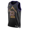 Men's Los Angeles Lakers LeBron James #23 Black Swingman Jersey 2023/24 - City Edition - acejersey