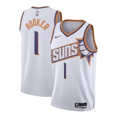 Men's Phoenix Suns Devin Booker #1 White Swingman Jersey 2023/24 - Association Edition - acejersey