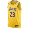 Men's Los Angeles Lakers LeBron James #23 Gold Swingman Jersey 2022/23 - Icon Edition - acejersey