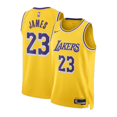 Men's Los Angeles Lakers LeBron James #23 Gold Swingman Jersey 2022/23 - Icon Edition - acejersey