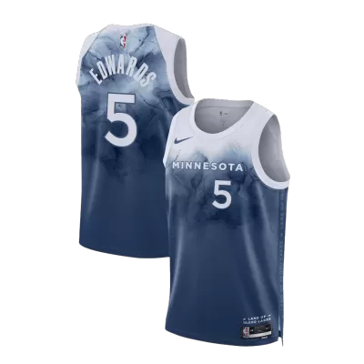 Men's Minnesota Timberwolves Anthony Edwards #5 Blue Swingman Jersey 2023/24 - City Edition - acejersey