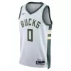 Men's Milwaukee Bucks Damian Lillard #0 White Swingman Jersey - acejersey